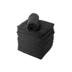 Serviette éponge noire à l'unité